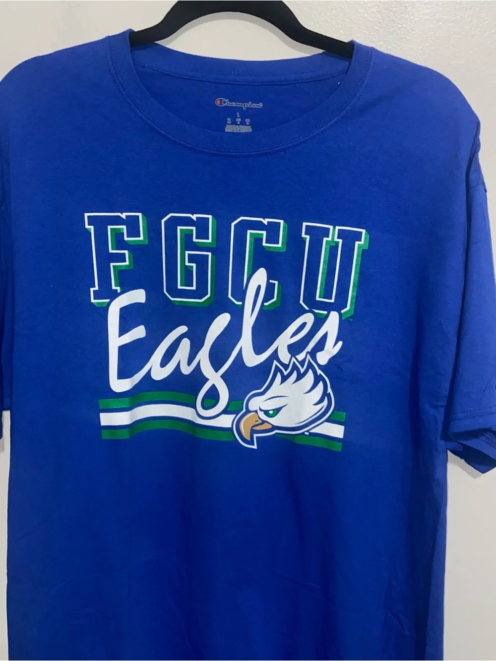 Champion Shirt Mens Large Florida Gulf Coast FGCU Eagles Blue Short Sleeve - Picture 3 of 12